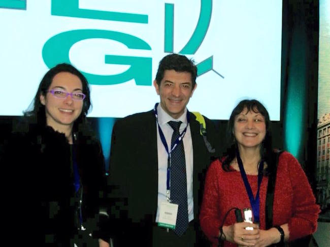 En el Congreso de la SEG con Delfina Balonga y Vanessa Armesto, Presidenta y Vicepresidenta de Agaf Glaucoma.